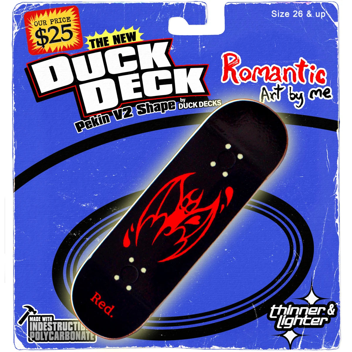 Duck Decks 34mm Red Graphic Poly Fingerboard