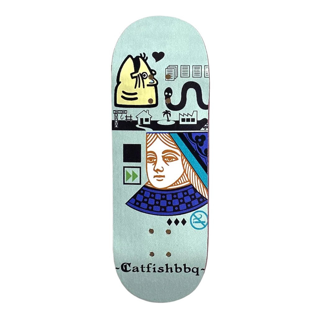 Catfish BBQ - TEAL Her Majesty Fingerboard - 32mm Freshwater Deep