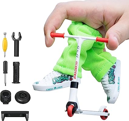 White Finger Scooter With Pants and Shoes